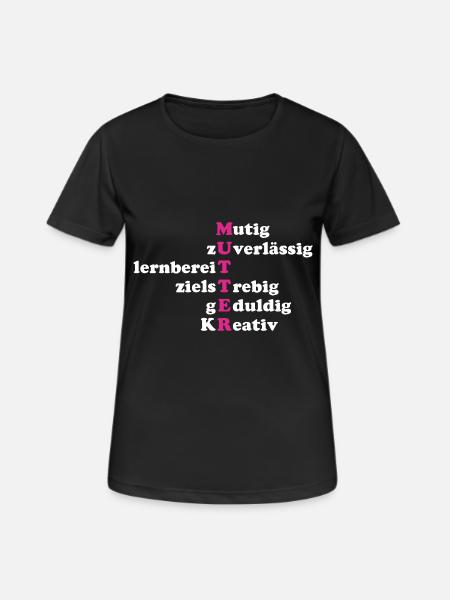 Mutter Eigenschaften - Frauen T-Shirt atmungsaktiv - Schwarz