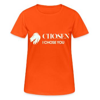 Color logo no background - Frauen T-Shirt atmungsaktiv - Neonorange - Vorne - AI Model Female 172 dark (172cm)