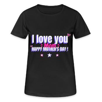 Ich liebe dich Mama, Geschenk Muttertag, Herz - Frauen T-Shirt atmungsaktiv - Schwarz - Vorne - AI Model Female 172 light (172cm)