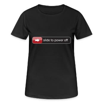 slide to power off baby - Frauen T-Shirt atmungsaktiv - Schwarz - Vorne - AI Model Female 172 light (172cm)