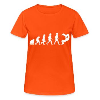 Evolution Catcher Ringer Wrestler Wrestling - Frauen T-Shirt atmungsaktiv - Neonorange - Vorne - AI Model Female 172 dark (172cm)