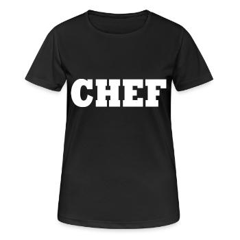 Chef - Frauen T-Shirt atmungsaktiv - Schwarz - Vorne - AI Model Female 172 light (172cm)