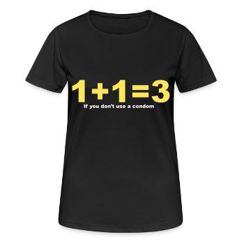 Drôle de design « 1 + 1 = 3 » pour lui et elle - T-shirt respirant Femme - noir - Devant - AI Model Female 172 light (172cm)