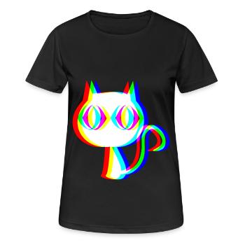 EDM Cat Rave style Glitch style - Women's Breathable T-Shirt - black - Front - AI Model Female 172 light (172cm)