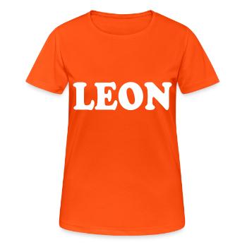 Leon - T-shirt respirant Femme - orange néon - Devant - AI Model Female 172 dark (172cm)
