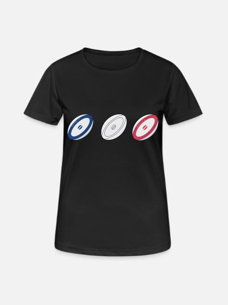 Cadeau sport Rugby - T-shirt respirant Femme - noir