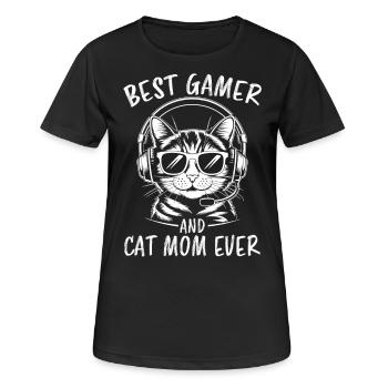 Gamer Spruch Mama Katzen Lustiges Gaming Geschenk - Frauen T-Shirt atmungsaktiv - Schwarz - Vorne - AI Model Female 172 light (172cm)
