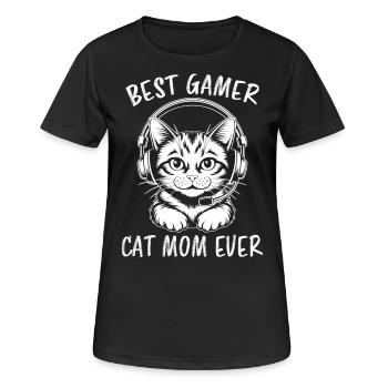 Gamer Spruch Mama Katzen Lustiges Gaming Geschenk - Frauen T-Shirt atmungsaktiv - Schwarz - Vorne - AI Model Female 172 light (172cm)