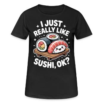 Sushi Japan Lustiges Kawaii Sushi Geschenk - Frauen T-Shirt atmungsaktiv - Schwarz - Vorne - AI Model Female 172 light (172cm)