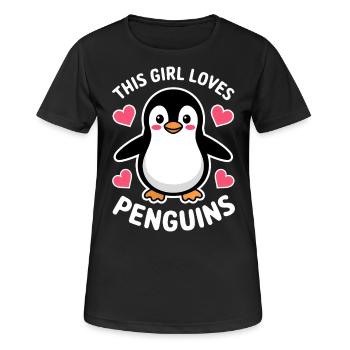 Pinguin Spruch Lustige Pinguine Geschenk - Frauen T-Shirt atmungsaktiv - Schwarz - Vorne - AI Model Female 172 light (172cm)
