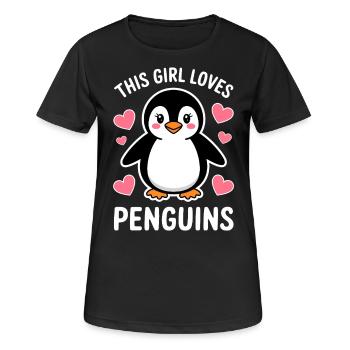 Pinguin Spruch Lustige Pinguine Geschenk - Frauen T-Shirt atmungsaktiv - Schwarz - Vorne - AI Model Female 172 light (172cm)