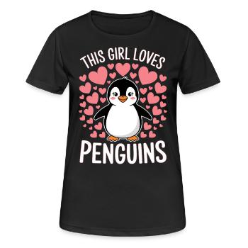 Pinguin Spruch Lustige Pinguine Geschenk - Frauen T-Shirt atmungsaktiv - Schwarz - Vorne - AI Model Female 172 light (172cm)