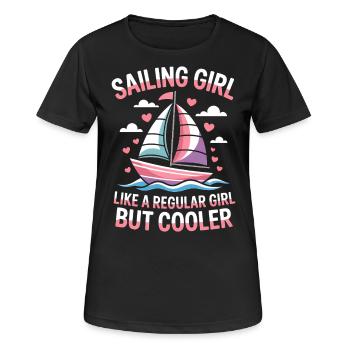 Sailing Saying Girl Sailor Sailing Gift - Women's Breathable T-Shirt - black - Front - AI Model Female 172 light (172cm)