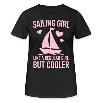 Segeln Spruch Mädchen Segler Segeln Geschenk - Frauen T-Shirt atmungsaktiv - Schwarz - Vorne - AI Model Female 172 light (172cm)