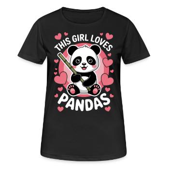Panda Saying Pandas Funny Panda Gift - Women's Breathable T-Shirt - black - Front - AI Model Female 172 light (172cm)