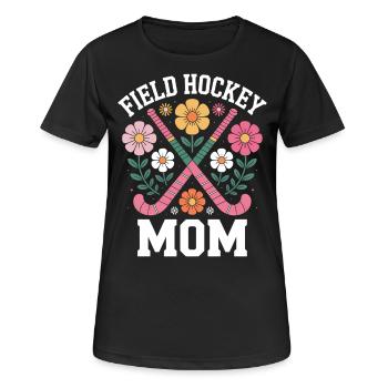 Field Hockey Saying Mom Funny Field Hockey Gift - Women's Breathable T-Shirt - black - Front - AI Model Female 172 light (172cm)