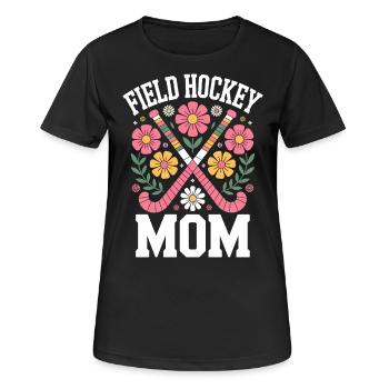Field Hockey Saying Mom Funny Field Hockey Gift - Women's Breathable T-Shirt - black - Front - AI Model Female 172 light (172cm)