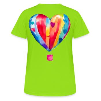 Ballon - T-shirt respirant Femme - vert néon - Dos - AI Model Female 172 dark (172cm)