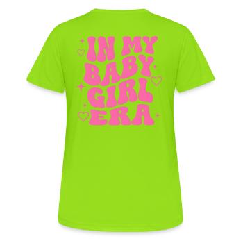 Baby Girl Geschenk Geburt Babyparty Mutter Tochter - Frauen T-Shirt atmungsaktiv - Neongrün - Hinten - AI Model Female 172 dark (172cm)