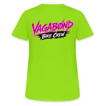 VAGABØ ND_BIKE_CREW_2 - Women's Breathable T-Shirt - neon green - Back - AI Model Female 172 dark (172cm)