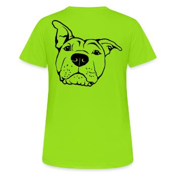 American Staffordshire Terrier - T-shirt respirant Femme - vert néon - Dos - AI Model Female 172 dark (172cm)