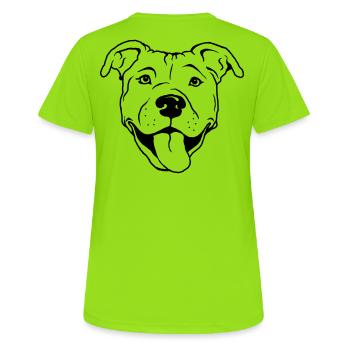 American Staffordshire Terrier - T-shirt respirant Femme - vert néon - Dos - AI Model Female 172 dark (172cm)