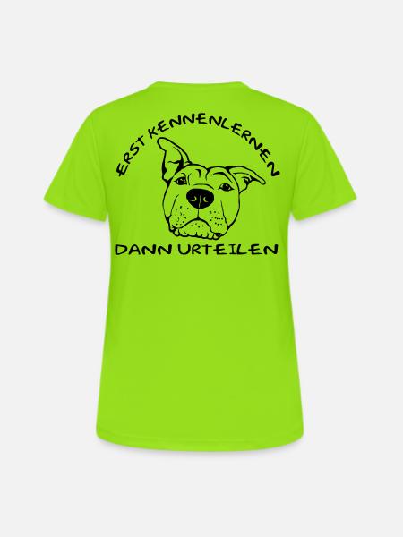Erst Kennenlernen - Dann Urteilen - Frauen T-Shirt atmungsaktiv - Neongrün