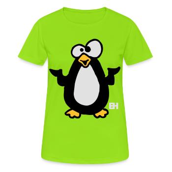 Manchot - T-shirt respirant Femme - vert néon - Devant - AI Model Female 172 dark (172cm)