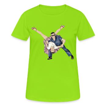 Rock and Roll - T-shirt respirant Femme - vert néon - Devant - AI Model Female 172 dark (172cm)
