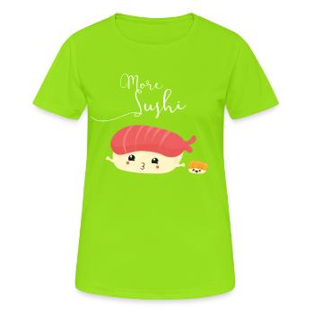 sushi team sister manga cute cosplay japan freunde - Frauen T-Shirt atmungsaktiv - Neongrün - Vorne - AI Model Female 172 dark (172cm)
