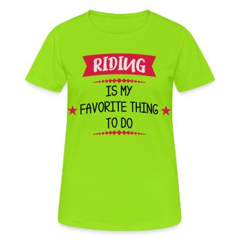 équitation - T-shirt respirant Femme - vert néon - Devant - AI Model Female 172 dark (172cm)