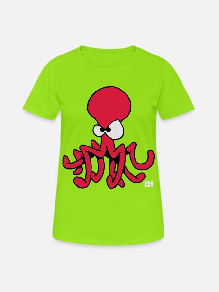 Poulpe - Pieuvre - T-shirt respirant Femme - vert néon