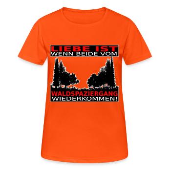 LIEBE IST - Frauen T-Shirt atmungsaktiv - Neonorange - Vorne - AI Model Female 172 dark (172cm)