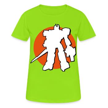 Manga-Bot vor Japan Sonne - Frauen T-Shirt atmungsaktiv - Neongrün - Vorne - AI Model Female 172 dark (172cm)