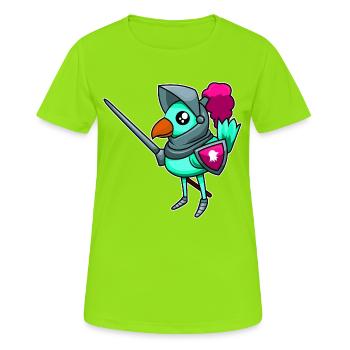 Conception d'oiseau coloré chevaleresque - T-shirt respirant Femme - vert néon - Devant - AI Model Female 172 dark (172cm)