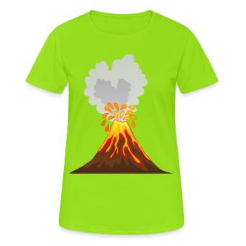Volcan, lave, cendre, magma, géologue, volcan - T-shirt respirant Femme - vert néon - Devant - AI Model Female 172 dark (172cm)