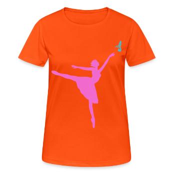 Dancer - Frauen T-Shirt atmungsaktiv - Neonorange - Vorne - AI Model Female 172 dark (172cm)