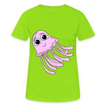 Qualle - Frauen T-Shirt atmungsaktiv - Neongrün - Vorne - AI Model Female 172 dark (172cm)