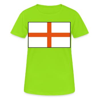 Indicateur d’Angleterre 2 - T-shirt respirant Femme - vert néon - Devant - AI Model Female 172 dark (172cm)