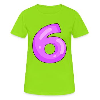 6 Lila - Frauen T-Shirt atmungsaktiv - Neongrün - Vorne - AI Model Female 172 dark (172cm)