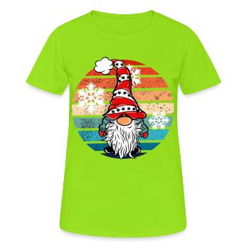 Elfes de Noël rétro avec des flocons de neige - T-shirt respirant Femme - vert néon - Devant - AI Model Female 172 dark (172cm)