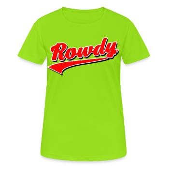 rowdy rüpel bandit gang dieb chaot bengel sohn - Frauen T-Shirt atmungsaktiv - Neongrün - Vorne - AI Model Female 172 dark (172cm)