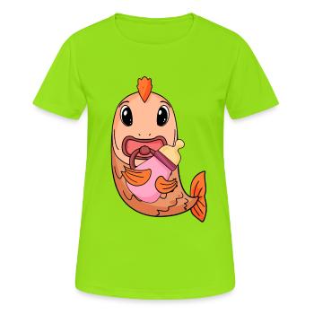 Baby Fisch - Frauen T-Shirt atmungsaktiv - Neongrün - Vorne - AI Model Female 172 dark (172cm)