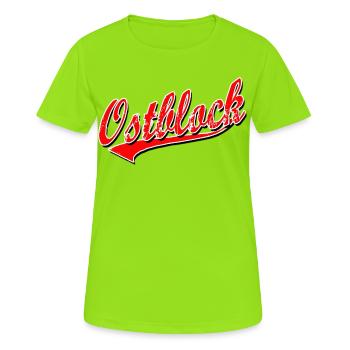 osten ostblock ossi ddr mauer retro vintage shirt - Frauen T-Shirt atmungsaktiv - Neongrün - Vorne - AI Model Female 172 dark (172cm)