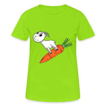 Karotte Ziege Ziegenbock - Frauen T-Shirt atmungsaktiv - Neongrün - Vorne - AI Model Female 172 dark (172cm)