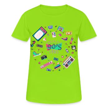 Nostalgic 90s vibes - Women's Breathable T-Shirt - neon green - Front - AI Model Female 172 dark (172cm)