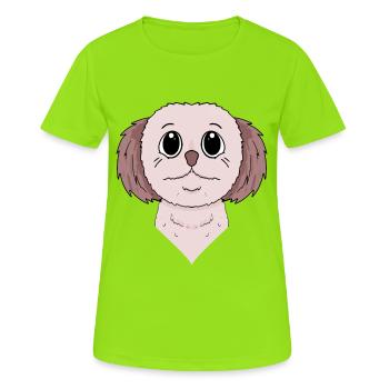 Shih Tzu Chien Race de chien - T-shirt respirant Femme - vert néon - Devant - AI Model Female 172 dark (172cm)