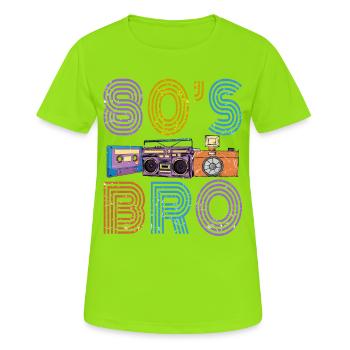 80's Bro Retro Vintage Mixtape Cassette Player Cam - T-shirt respirant Femme - vert néon - Devant - AI Model Female 172 dark (172cm)