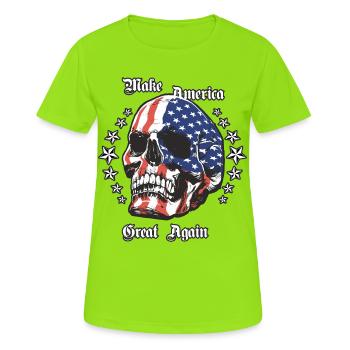 Macht Amerika wieder großartig - Frauen T-Shirt atmungsaktiv - Neongrün - Vorne - AI Model Female 172 dark (172cm)