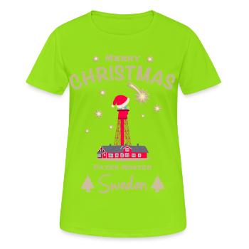 Noël, Suède, Phare de Pater Noster - T-shirt respirant Femme - vert néon - Devant - AI Model Female 172 dark (172cm)
